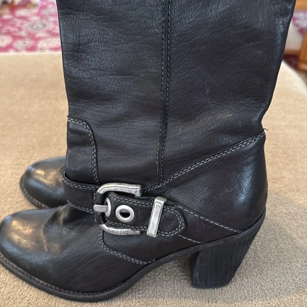Vince Camuto Serena Black Boots Size 8 1/2 B Heels (NH)